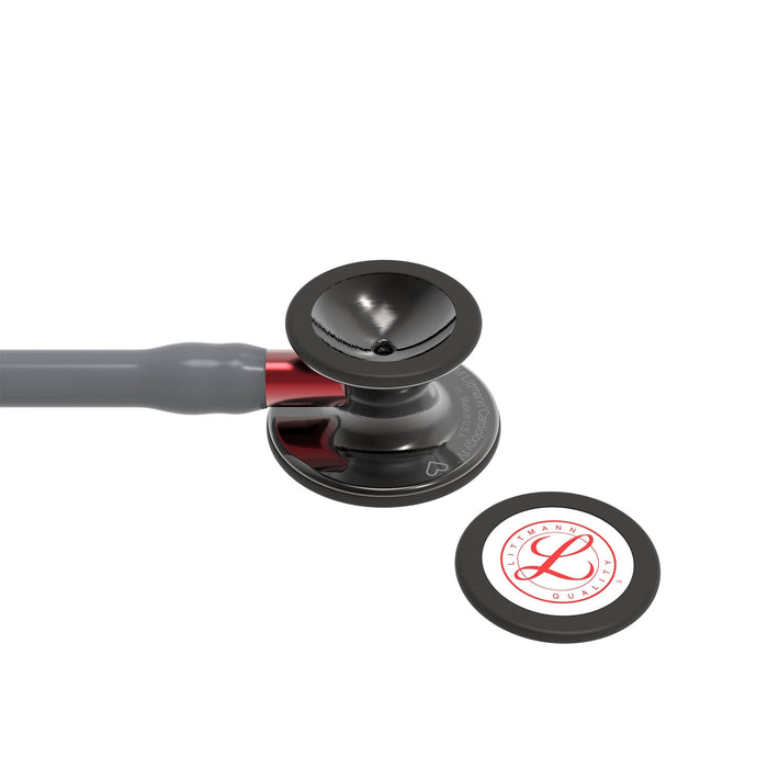 Littmann Cardiology IV Diagnostic Stethoscope: Grey & Smoke - Red Stem - Limited Edition 6183