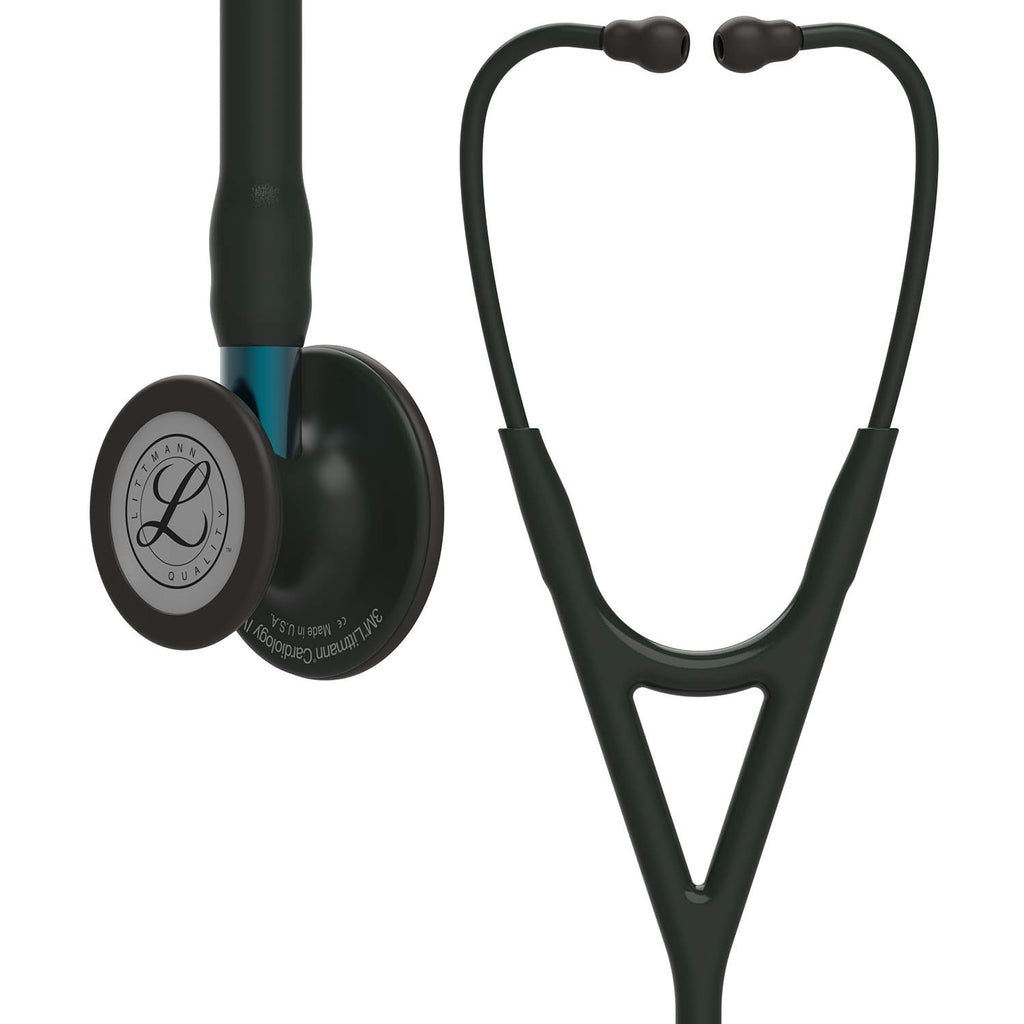 Littmann Cardiology IV Diagnostic Stethoscope: Black & Black - Blue Stem  6201